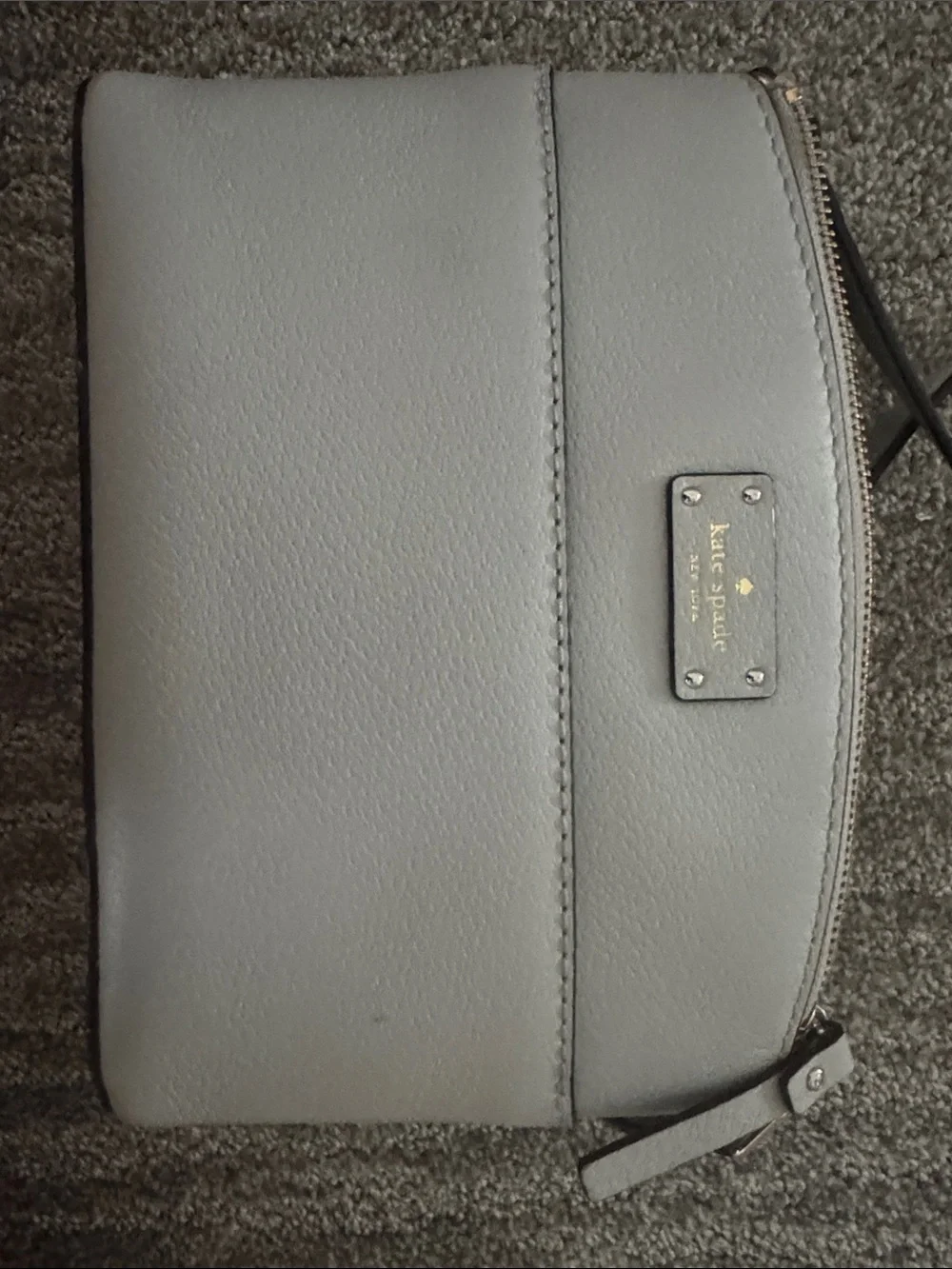 kate spade Pebbled Gray Crossbody Bag